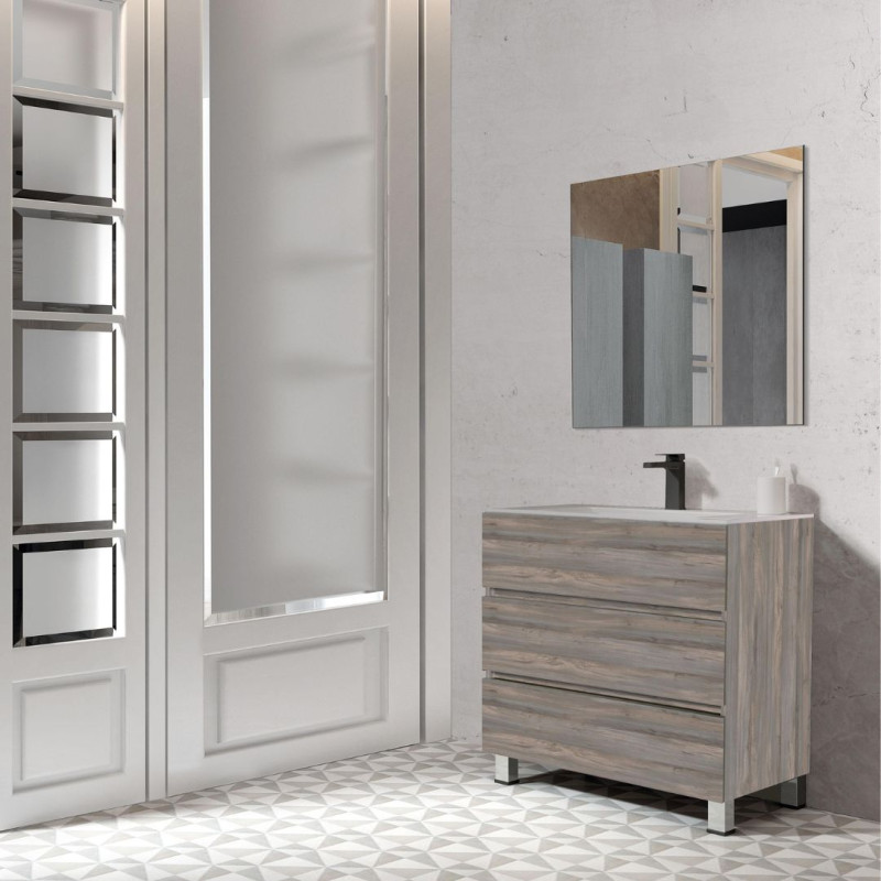 Conjunto mueble baño CENTUM con espejo y lavabo - Azulejos La Morenica